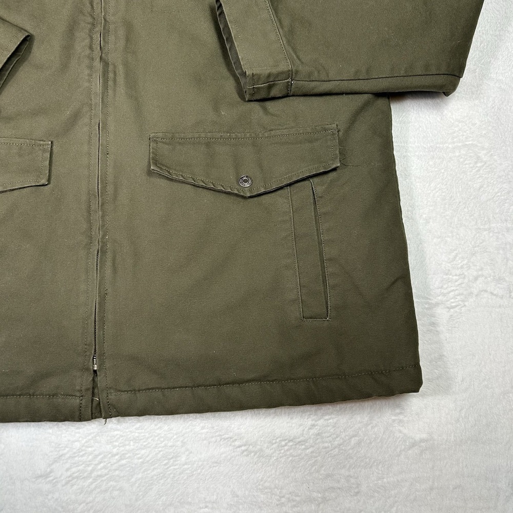 Lee Jacket Mens XL Olive Green Sherpa Chore Field Canvas Full-Zip Warm Gorpcore - Picture 4 of 10